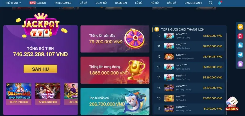 Người chơi giành jackpot lớn tại máy đánh bạc go789 casino